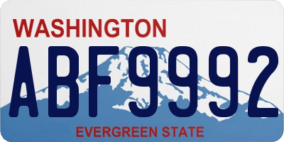 WA license plate ABF9992