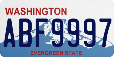 WA license plate ABF9997