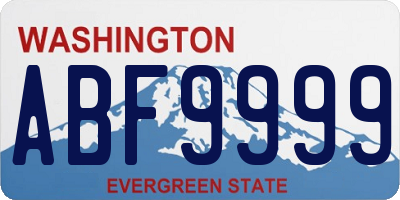 WA license plate ABF9999