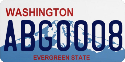 WA license plate ABG0008