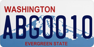 WA license plate ABG0010