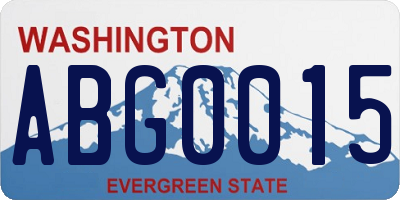 WA license plate ABG0015