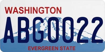 WA license plate ABG0022