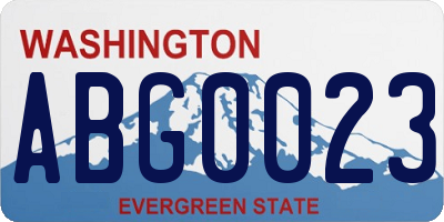 WA license plate ABG0023