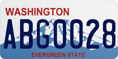 WA license plate ABG0028