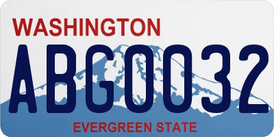 WA license plate ABG0032