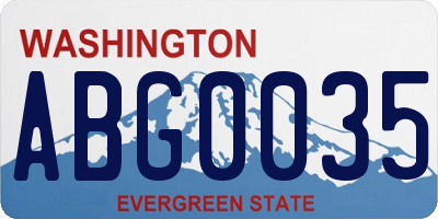 WA license plate ABG0035
