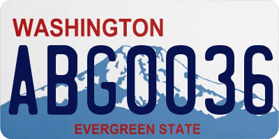 WA license plate ABG0036