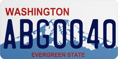 WA license plate ABG0040