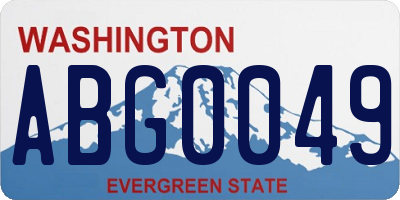 WA license plate ABG0049