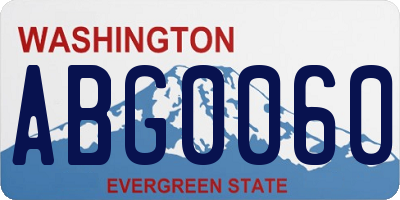 WA license plate ABG0060