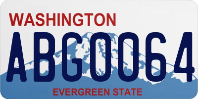 WA license plate ABG0064