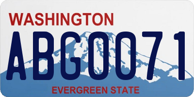 WA license plate ABG0071
