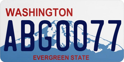 WA license plate ABG0077