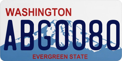 WA license plate ABG0080