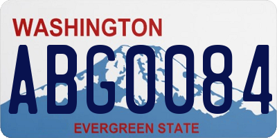 WA license plate ABG0084