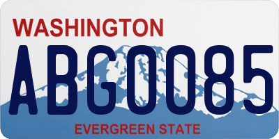 WA license plate ABG0085