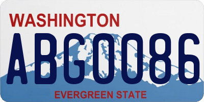 WA license plate ABG0086