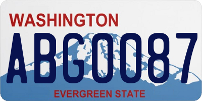WA license plate ABG0087