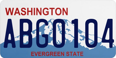 WA license plate ABG0104