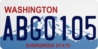 WA license plate ABG0105