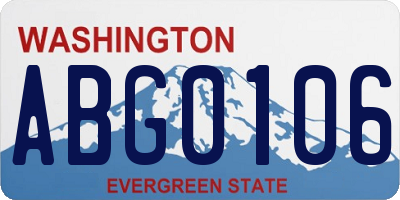 WA license plate ABG0106