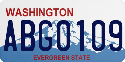 WA license plate ABG0109