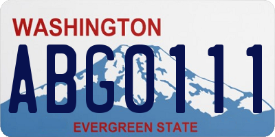 WA license plate ABG0111
