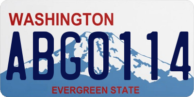 WA license plate ABG0114