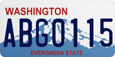 WA license plate ABG0115