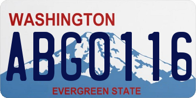 WA license plate ABG0116