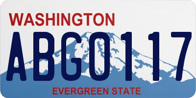 WA license plate ABG0117