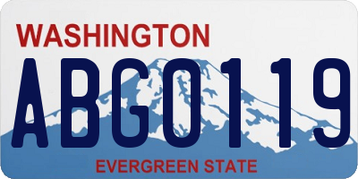 WA license plate ABG0119