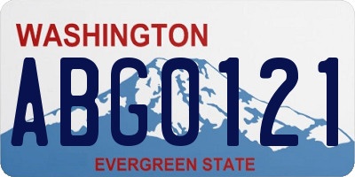 WA license plate ABG0121
