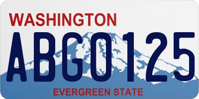 WA license plate ABG0125