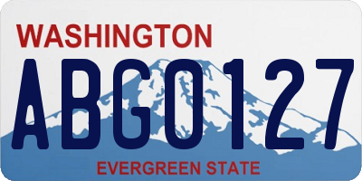 WA license plate ABG0127
