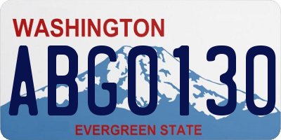 WA license plate ABG0130