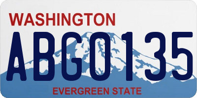 WA license plate ABG0135