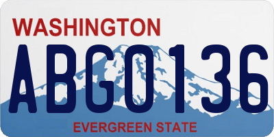 WA license plate ABG0136