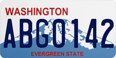 WA license plate ABG0142