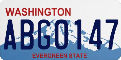 WA license plate ABG0147
