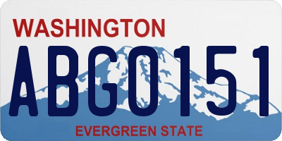 WA license plate ABG0151