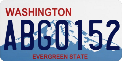 WA license plate ABG0152