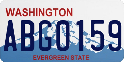 WA license plate ABG0159