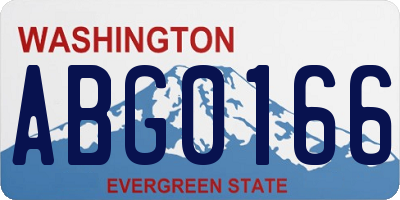 WA license plate ABG0166