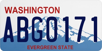 WA license plate ABG0171