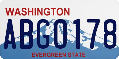WA license plate ABG0178