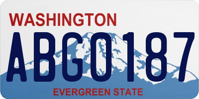 WA license plate ABG0187