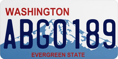 WA license plate ABG0189