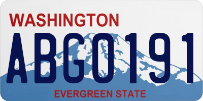 WA license plate ABG0191